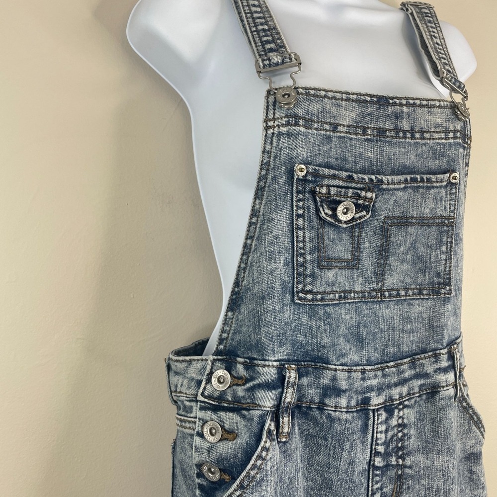 Vintage Y2K YMI Grunge Mineral Washed Denim Overalls Womens 5 XS Tapered Leg - Picture 6 of 16